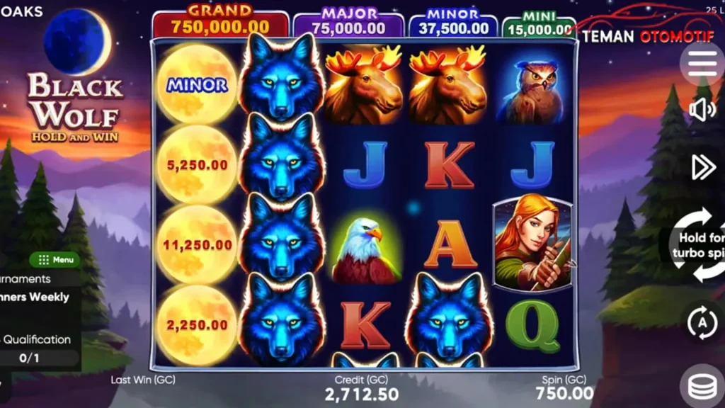Ruby8000 lucu Black Wolf ke Level Slot Premium